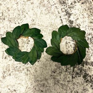 Two green mini wreaths